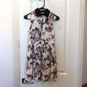 NWT Kimchi Blue, Urban Outfitters | Floral White and Pink Pleated Dress 0